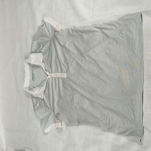 Nike Golf Dri-Fit Lightweight Shirt White and Gray Stripped with a Collar Size M